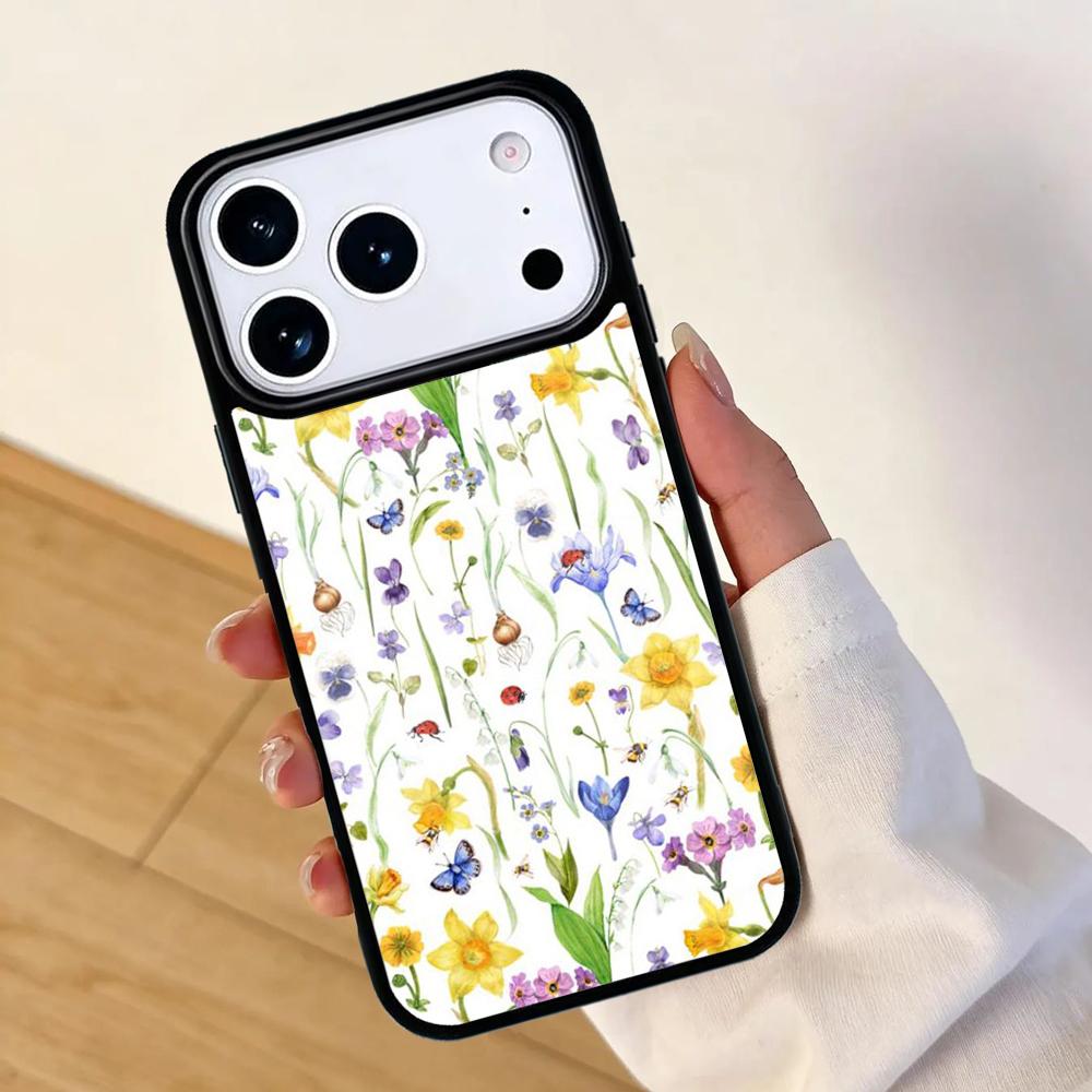Hello Spring Flowers Mobile Phone Case for IPhone 17 AIR 16pro Max 15 14 13 12 11 Bumper Cover