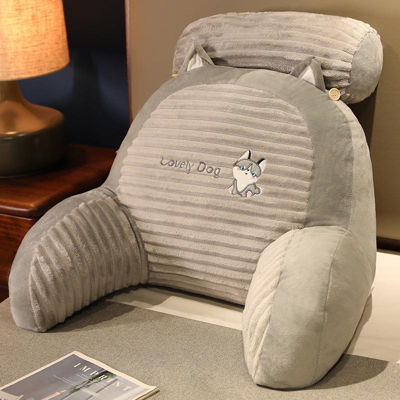 Dormitory Office Bedside Backrest Cushion - Cartoon Cute Large Pillow Waist Support for Bed Reading Playing Sofa-Like Comfort Bolster