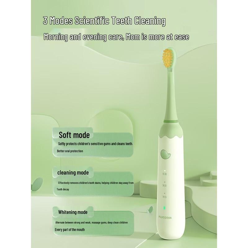 FLYCO Children's Sonic Electric Toothbrush CN plug (adapter included)