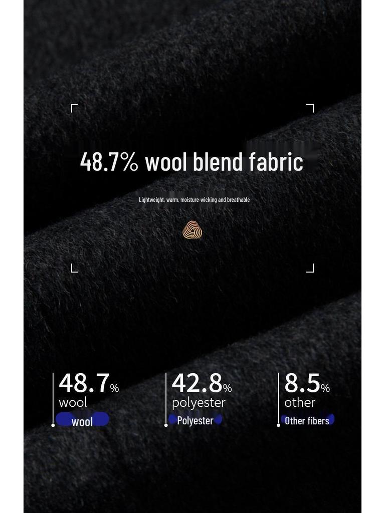 Wool Blend Men's Mid-Length Trench Coat - 2025 Autumn/Winter Collection