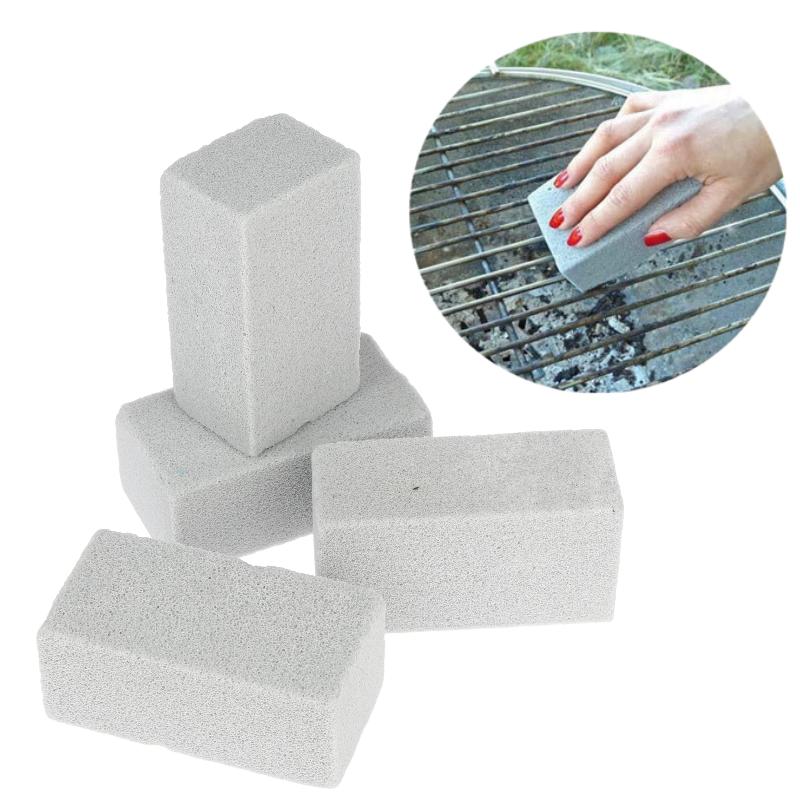 BBQ Grill Cleaning Brush with Pumice Brick 1/4Pcs Bristle-Free Barbecue Cleaning Tool for Home Kitchen Outdoor BBQ