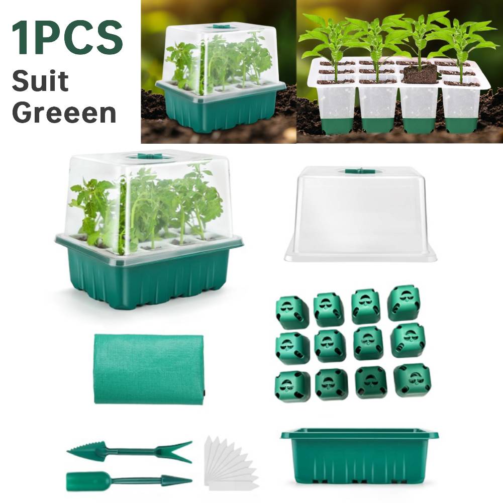 

12 ячеек Рассадочная тарелка для рассады Лоток для рассады Садовый рассадочный горшок Тепличный набор для посева и проращивания Принадлежности для домашнего сада