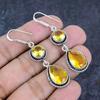 Natural Citrine Gemstone Handmade 925 Sterling Silver Earring 2.17" c2K70