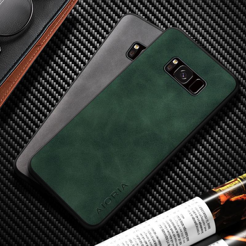 

Кожаный чехол для Samsung Galaxy S8 S9 Plus, прочный, шелковистый, устойчивый к отпечаткам пальцев, чехол для телефона S9 (G960) темно серый