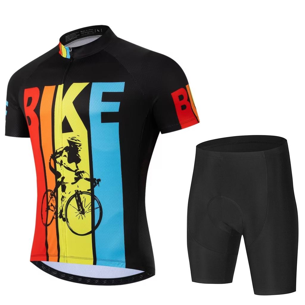 Cycling Suit Short Sleeve Suit Men's Road Cycling Suit Quick Drying Breathable Mountain Strap Cycling Pants 2026 Summer Breathable Cycling Suit Suit