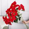 Flower Arrangements Artificial Poinsettia Bouquet Faux Silk Faux Poinsettia Stems  Photography Prop