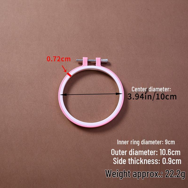 Adjustable Colorful Plastic Embroidery Hoop - Imitation Bamboo Style for DIY Cross-Stitch Projects