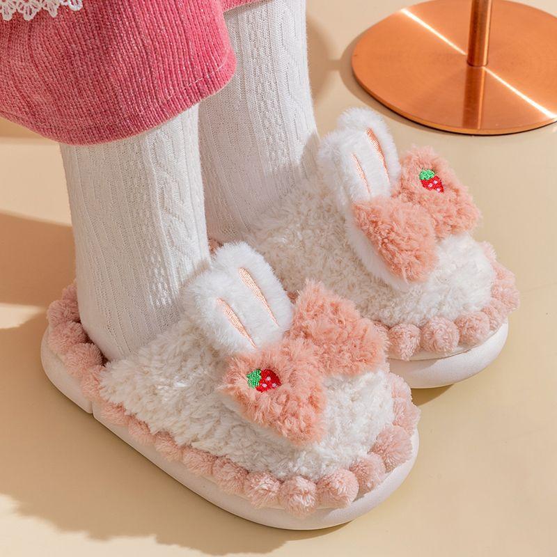 

Children s cotton slippers autumn and winter girls indoor home warm fluffy shoes cute princess little girl baby cotton shoes 24-25/inner length 15cm розовый
