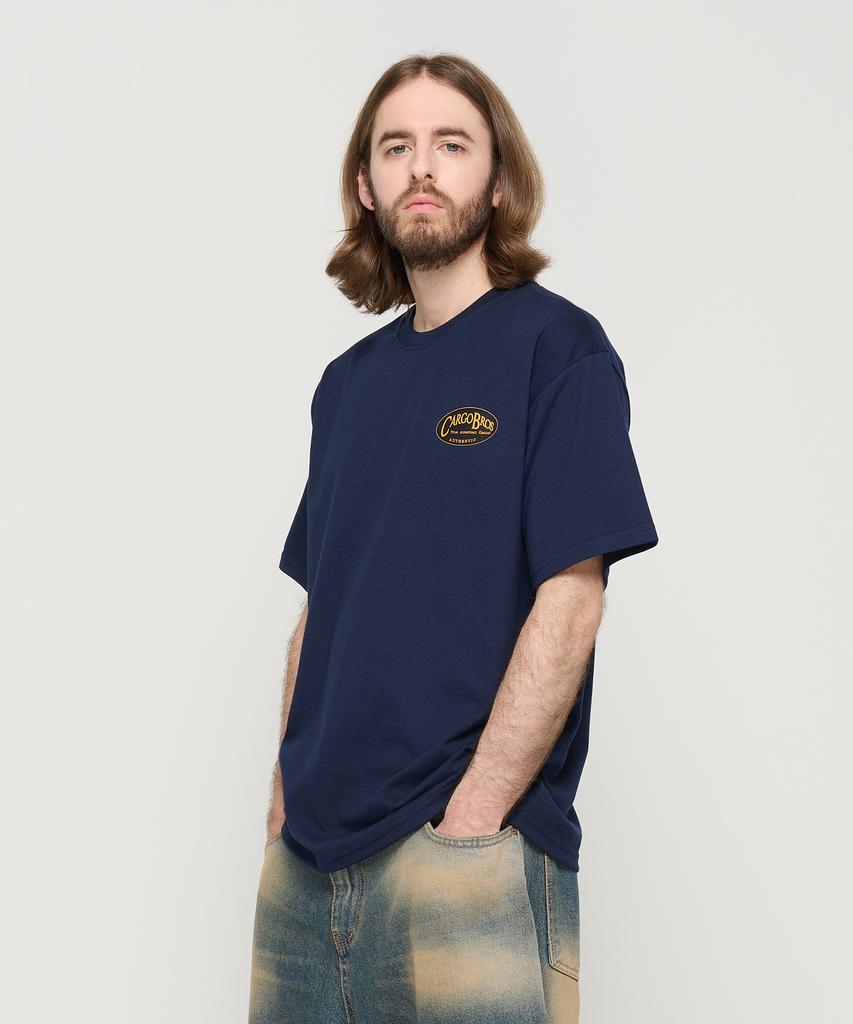 CARGOBROS Small Logo Oversized Short Sleeve T-Shirt (Navy)