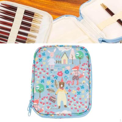 Crochet Hook Case Empty Easy To Carry with Web Pocket Knitting Organizer for Beginners