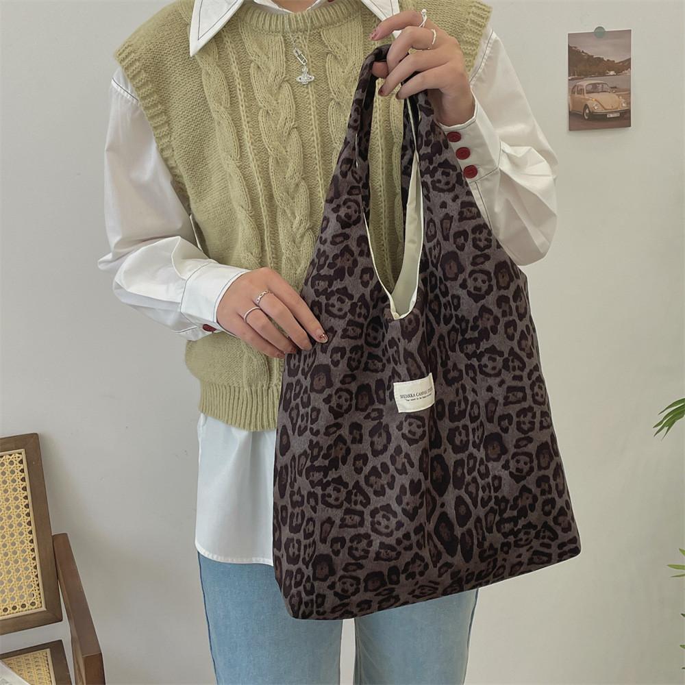 Stylish Large Capacity Suede Leopard Print Tote Bag For Women Versatile Bag Design