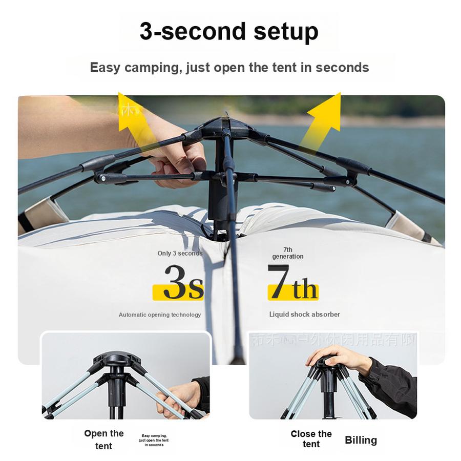 Automatic Waterproof Tent for Outdoor Camping, Picnic Shelter with Sun and Wind Protection