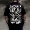 Bad Girls Drill Queen Black Graphic Street Tattoo Edgy Tee