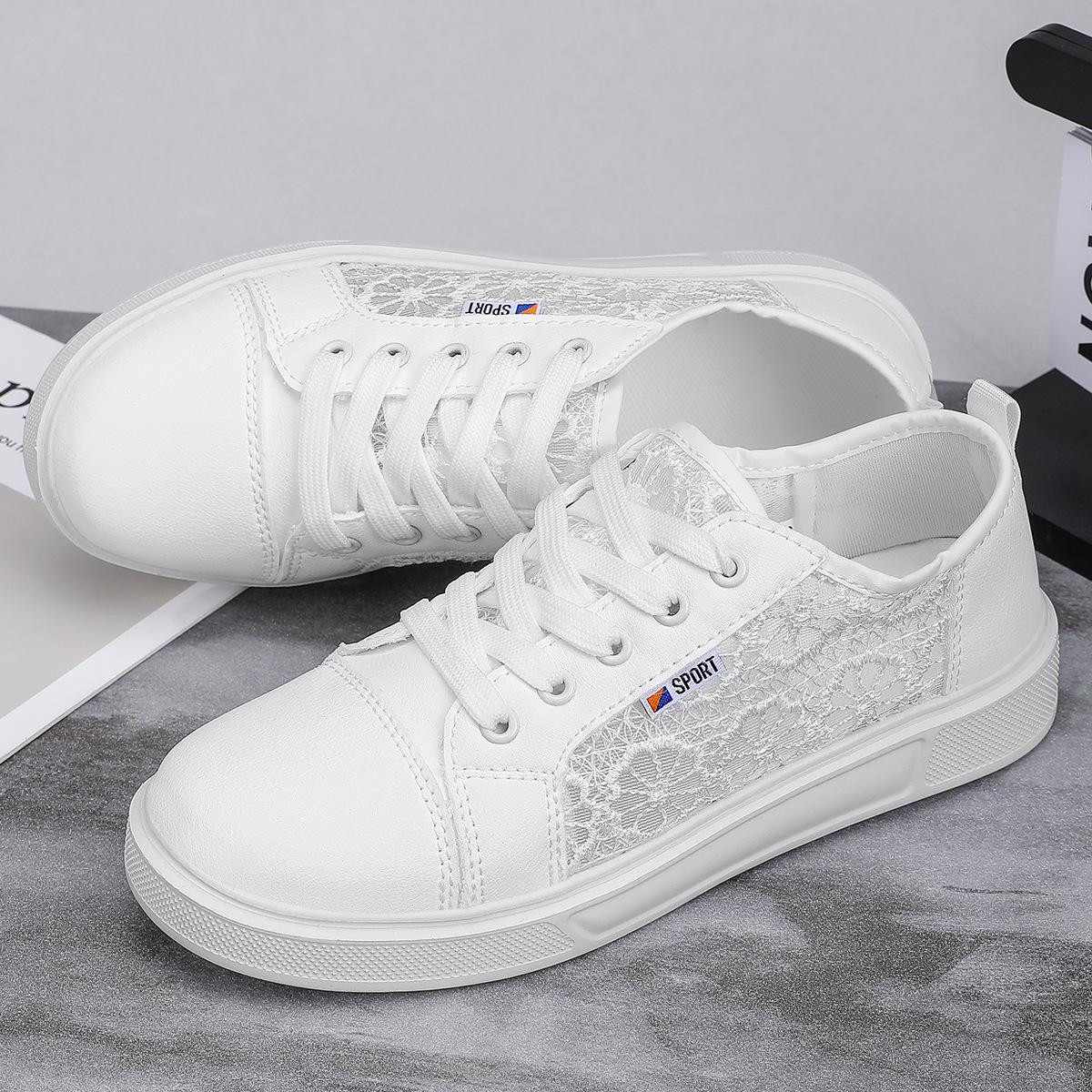 2026 Übergröße Damen Atmungsaktive Mesh Weiße Sportschuhe - Neue Lässige Sneaker 41 weiß