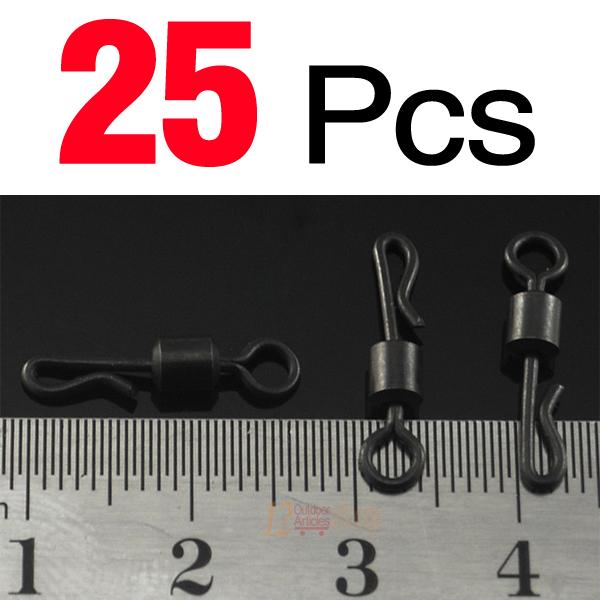 MNFT 25pcs Large long body Q-Shaped Black Color Quick Change Swivels For Carp Fishing size 4# Fishing Terminal Tackle Accessory