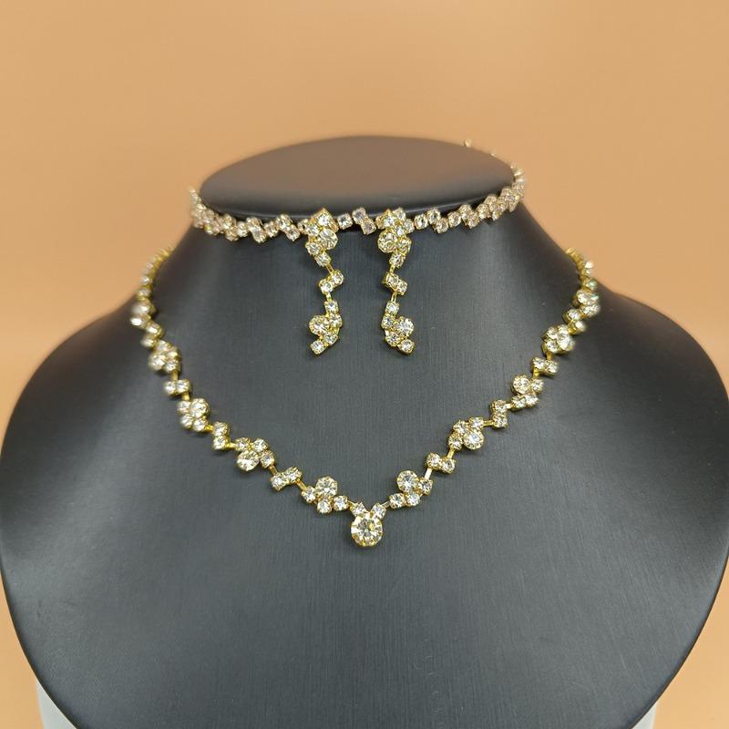 Newlywed Necklace and Earrings Set - Simple and Elegant Wedding Dress Accessory Set