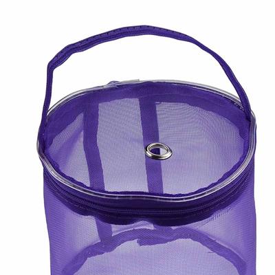 Knitting Woolen Yarn Storage Bag Purple Mesh Nylon Handle Crochet Storage Bag Handcarry Yarn Holder Knitting Tool Organizer