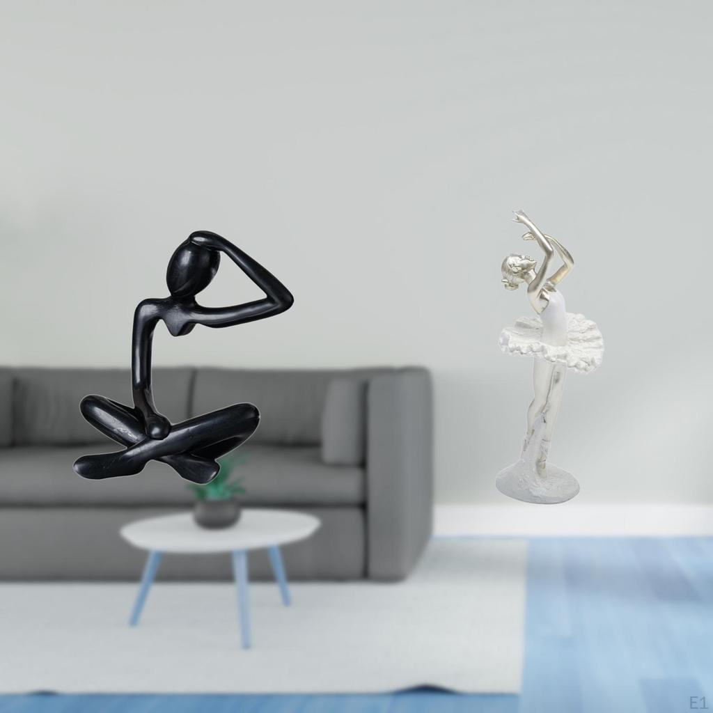 Modern Abstract Thinker Ballerina Sculpture Decorative Figurine Creative Tabletop Ornament for Shelf