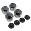 1.98in Trailer Axle Dust Cap with 4 Rubber Plugs Metal Trailer Axle Bearing Grease Covers Replacement for Dexter 2000 to 3500 Lbs Axles