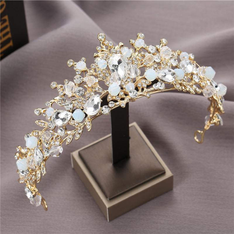 Dziecięca korona tiara ręcznie robione akcesoria do włosów dla dziewczynek różowa kryształowa korona księżniczki urodziny obręcz do włosów akcesoria do występów scenicznych