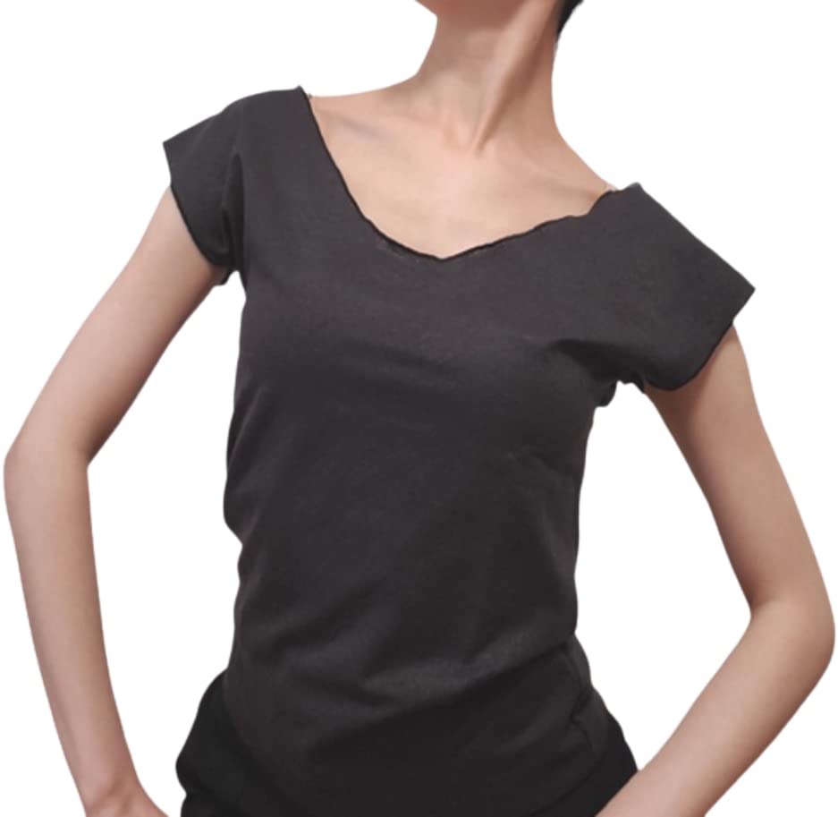 Baleto specializuota parduotuvė Mignon trumpomis rankovėmis viršutinė dalis baletui ir sportiniams šokiams Pagaminta iš tampraus audinio Prancūziškas dydis Levandų spalvos Šokis, Japonija, 2 krypčių audinys, nėriniuotas