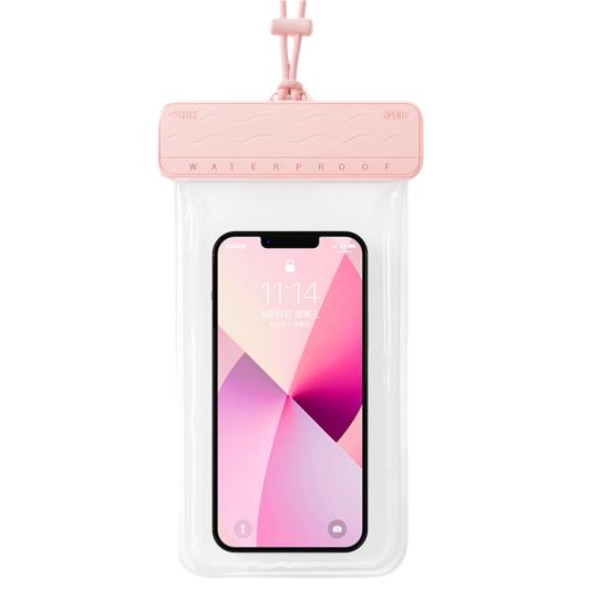 

Водонепроницаемый чехол для телефона Прозрачный Хорошая герметичность Регулируемый шнурок Универсальный Дизайн с сенсорным экраном Дайвинг Подводный IPX8 Водонепроницаемая сумка для телефона Телефон розовый