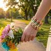 Enamel Colorful Flower Bangle Traditional Women's Hand Bracelet  Gifts for Women Girl