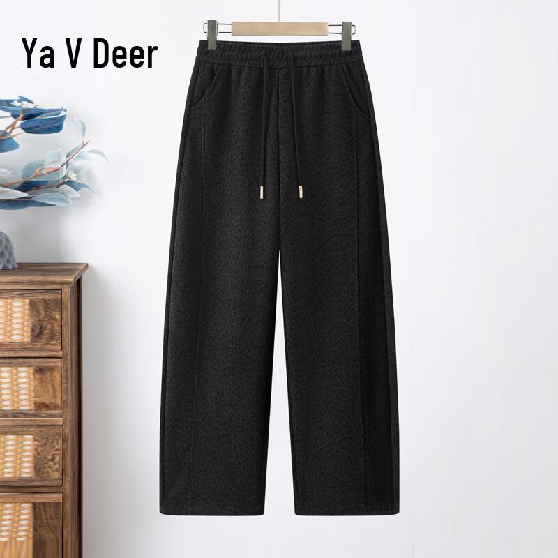 Yalu Women s Elastic High-Waist Drawstring Straight-Leg Pants XL