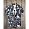 The New Men's Short-Sleeved Shirt For Summer Features A Casual Fashionable Comfortable And Soft 3D Kitten Pattern Print
