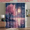 2D Flat Photography Backdrop Popular Background Cloth Cherry Blossom Night Scene 100% Polyester Festive Backdrops Use for
