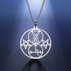 Pečeť Lilith Řetízkový náhrdelník z nerezové oceli Módní Šalamounův amulet Přívěsek náhrdelník pro ženy Muži Židovské šperky Dárek