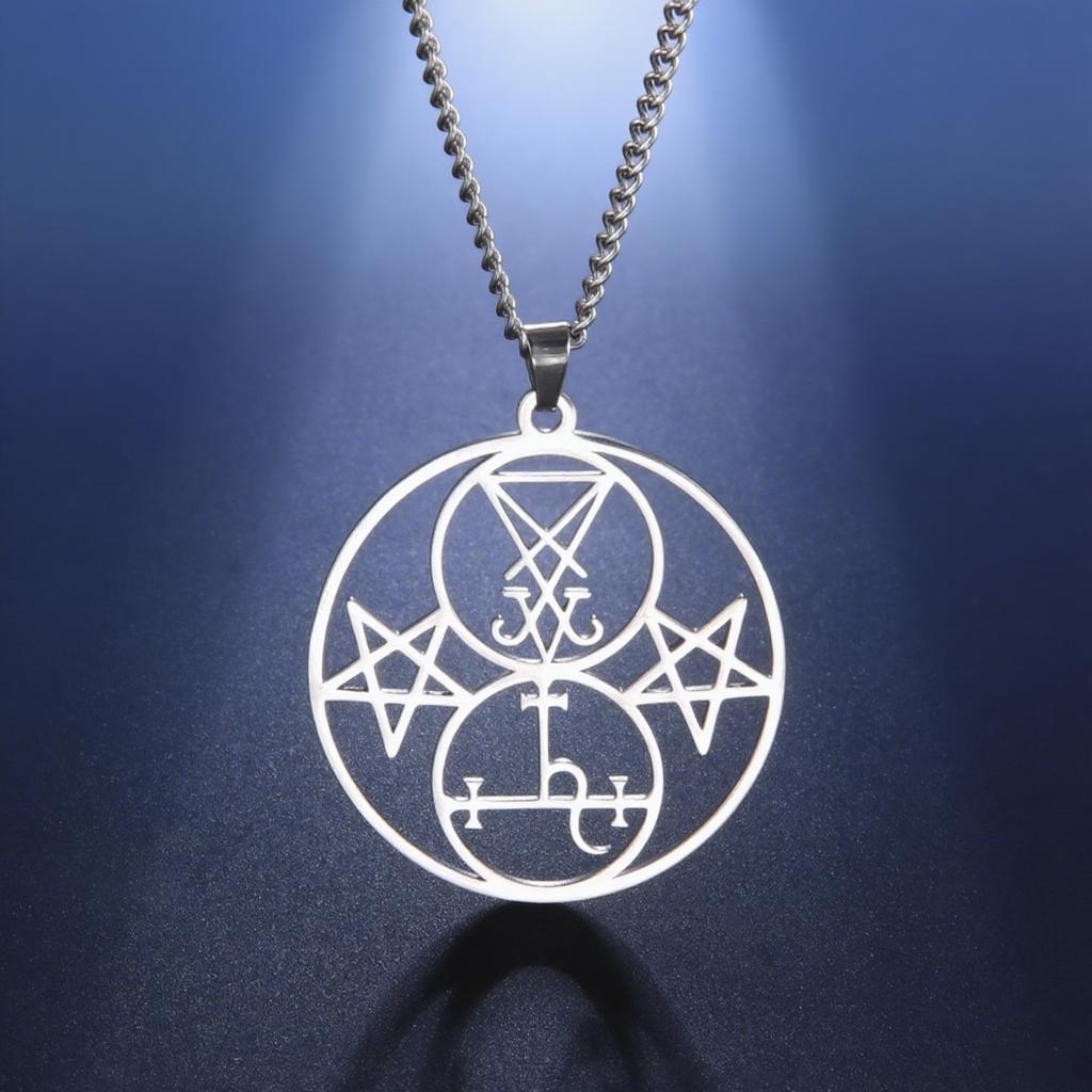 Pečeť Lilith Řetízkový náhrdelník z nerezové oceli Módní Šalamounův amulet Přívěsek náhrdelník pro ženy Muži Židovské šperky Dárek