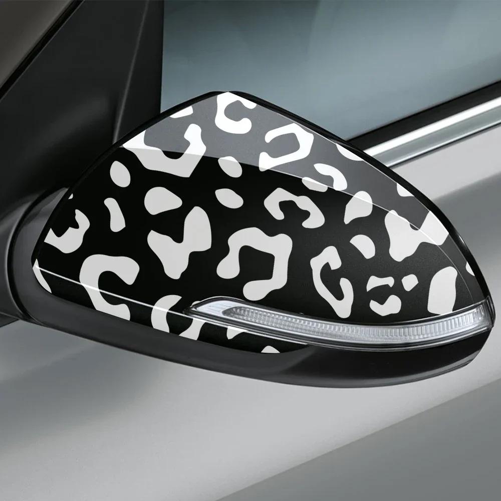 Autoaufkleber Mode Leopardenmuster Aufkleber Wasserdicht Dekorativ DIY Vinyl für Rückspiegel Fenster Auto Außen Zubehör