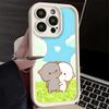 Phone Case for iPhone 17 Air 16E 15 16 Pro Max Cartoon Cute Peach Goma Cover 14 Plus 13 12 Mini Soft Shell Silicone Fundas