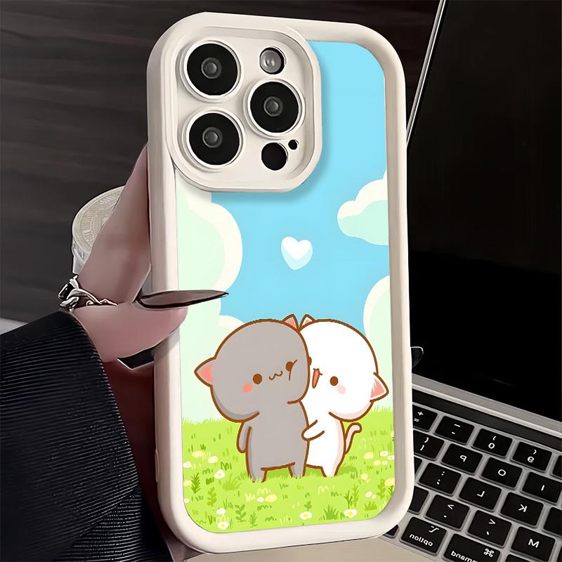 Phone Case for iPhone 17 Air 16E 15 16 Pro Max Cartoon Cute Peach Goma Cover 14 Plus 13 12 Mini Soft Shell Silicone Fundas