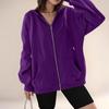 Sudaderas de Mujer de Color Sólido con Cremallera Tops Chaqueta Casual Diaria