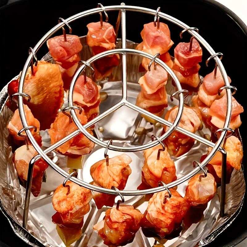 Stojak Pionowy Grillowy do Frytkownicy Beztłuszczowej Stojak na Szaszłyki ze Stali Nierdzewnej Bez Potrzeby Odwracania
