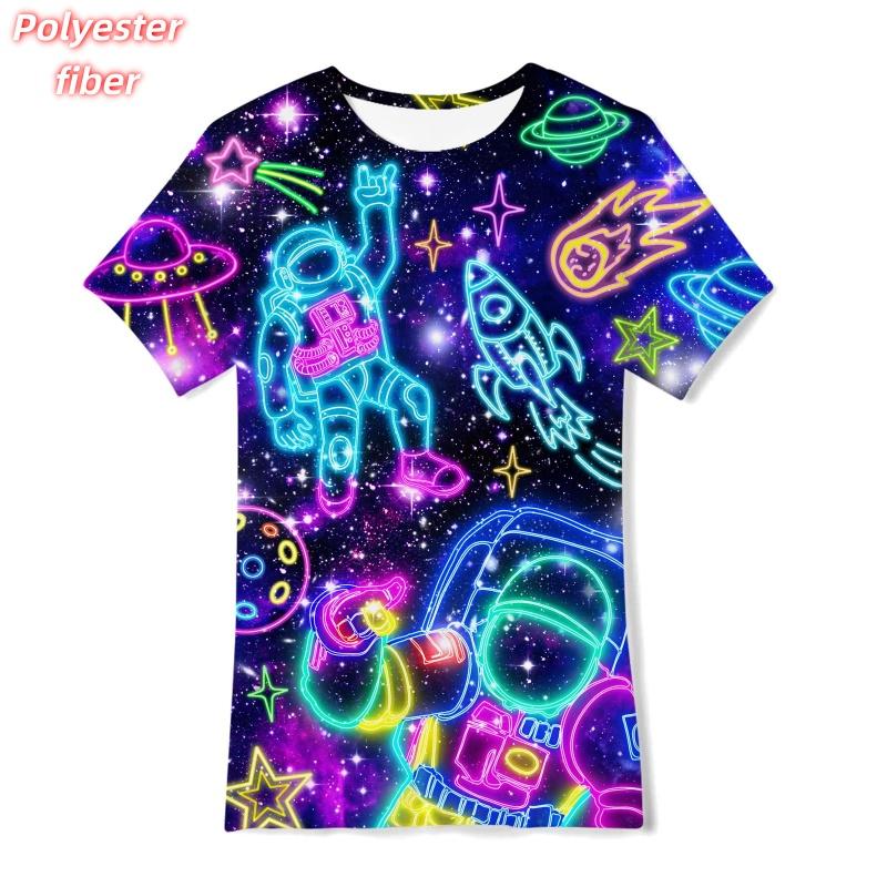 3D Print Car Dinosaur T-Shirt For Men Horse Pizza Pattern Tees Summer Street Casual Short Sleeve Tops Loose Round Neck T Shirts