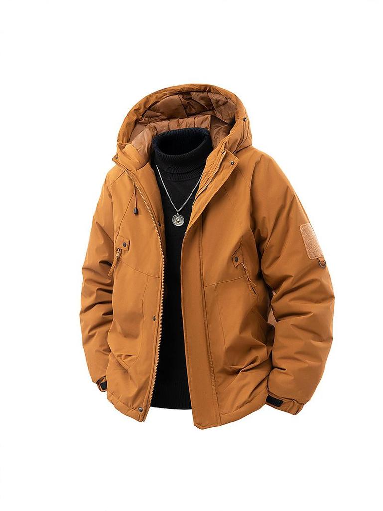 Men's Winter Hooded Cotton Jacket - Trendy, Windproof, Waterproof Casual Workwear