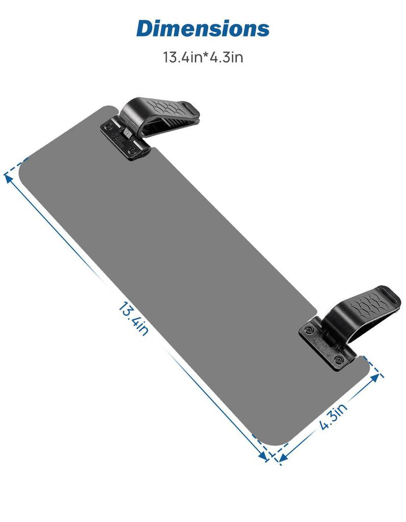Universal Adjustable Car Sun Visor Extender with Double Clips