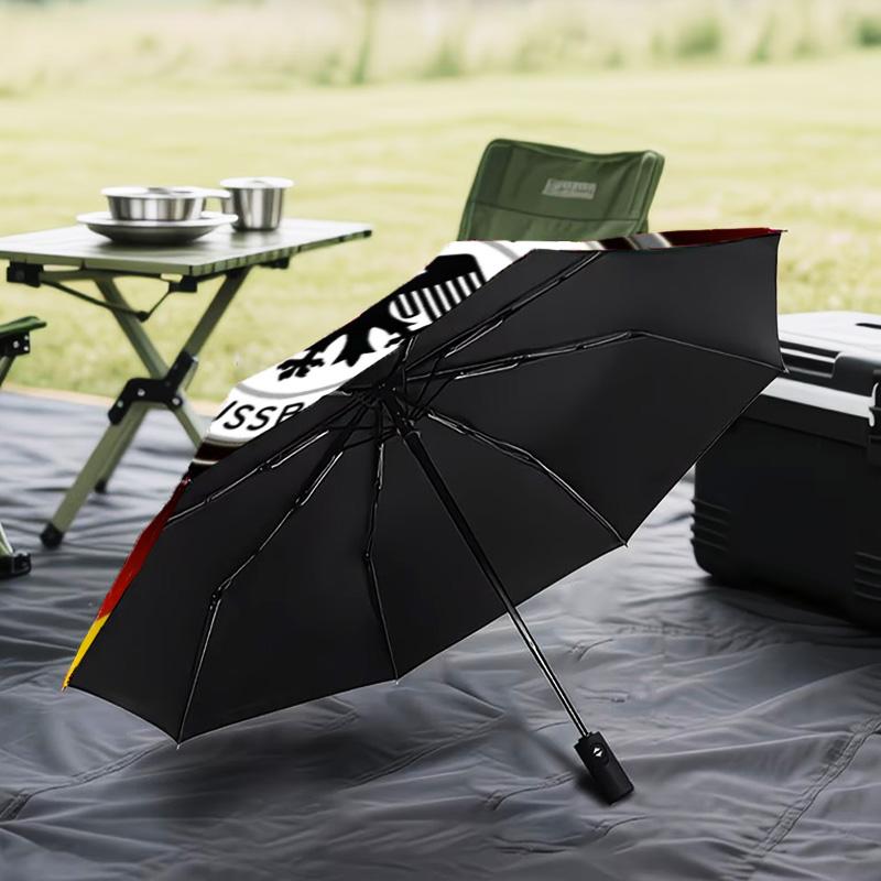 1PC Germany Football Emblem Printed Umbrella Folding umbrella, automatic umbrella 8-Frame for Travel, camping Fan gifts Christmas Gifts