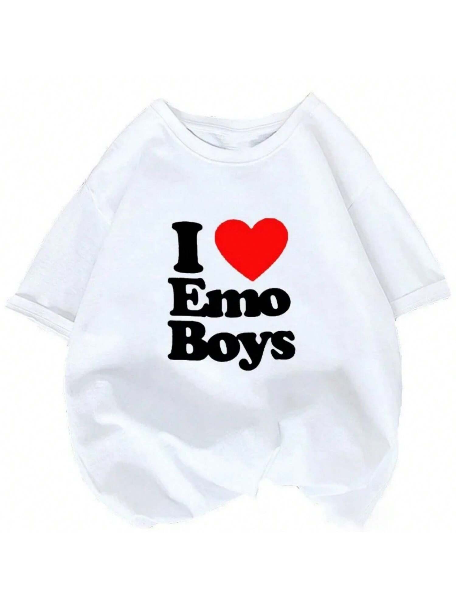 I Love Emo Boys T Shirt Woman Short Sleeve Funny T Shirt Print Fashion Harajuku Streetwea Casual Ladies Tops Couple Tees Top S разноцветный