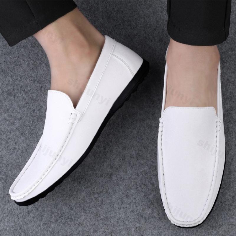 Fashion Mens Shoes High Quality 2025 Fashion New Loafers Comfort Leather Shoes White Men Autumn Casual Shoes Mocassin Plus Size 47