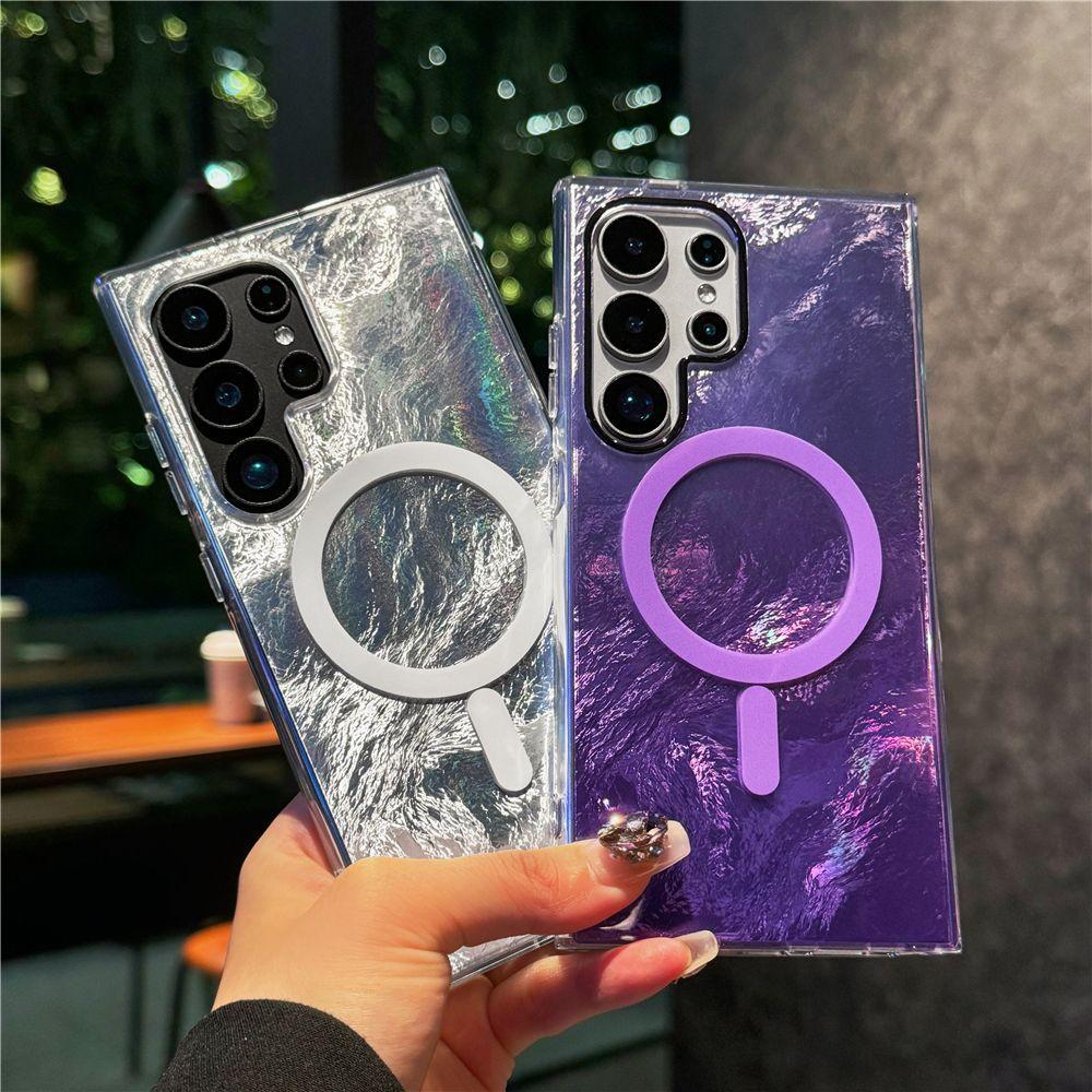 Suitable for Samsung S25 Mobile Phone Case High End Color Gradient S24fe Glacier Pattern Magnetic Suction Case S23plus Anti Fall