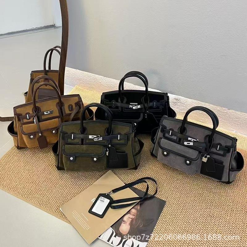 New Retro Cowhide Leather Handbag With Detachable Shoulder Strap And Solid Color Crossbody Real Leather Texture Handheld Chain Bag For Women