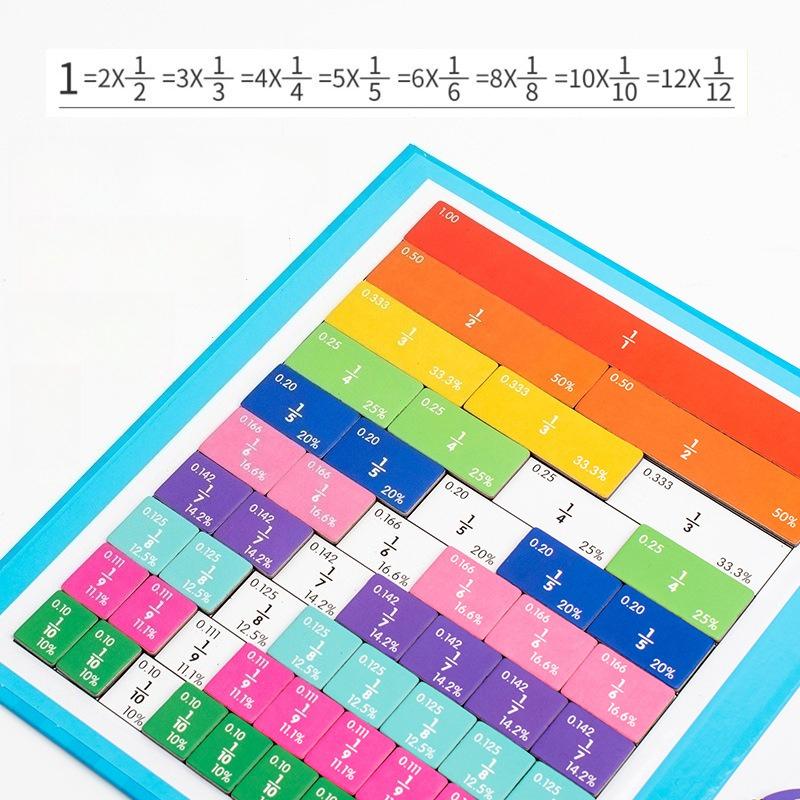 Montessori Fraction Learning Math Toy Magnetic Arithmetic Teaching Aids Wooden Book Educational Toys For Children Christmas Gift