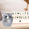 Modern Classy Happy Owl Resin Art Figure Showpiece (Pack of 1, Silver)