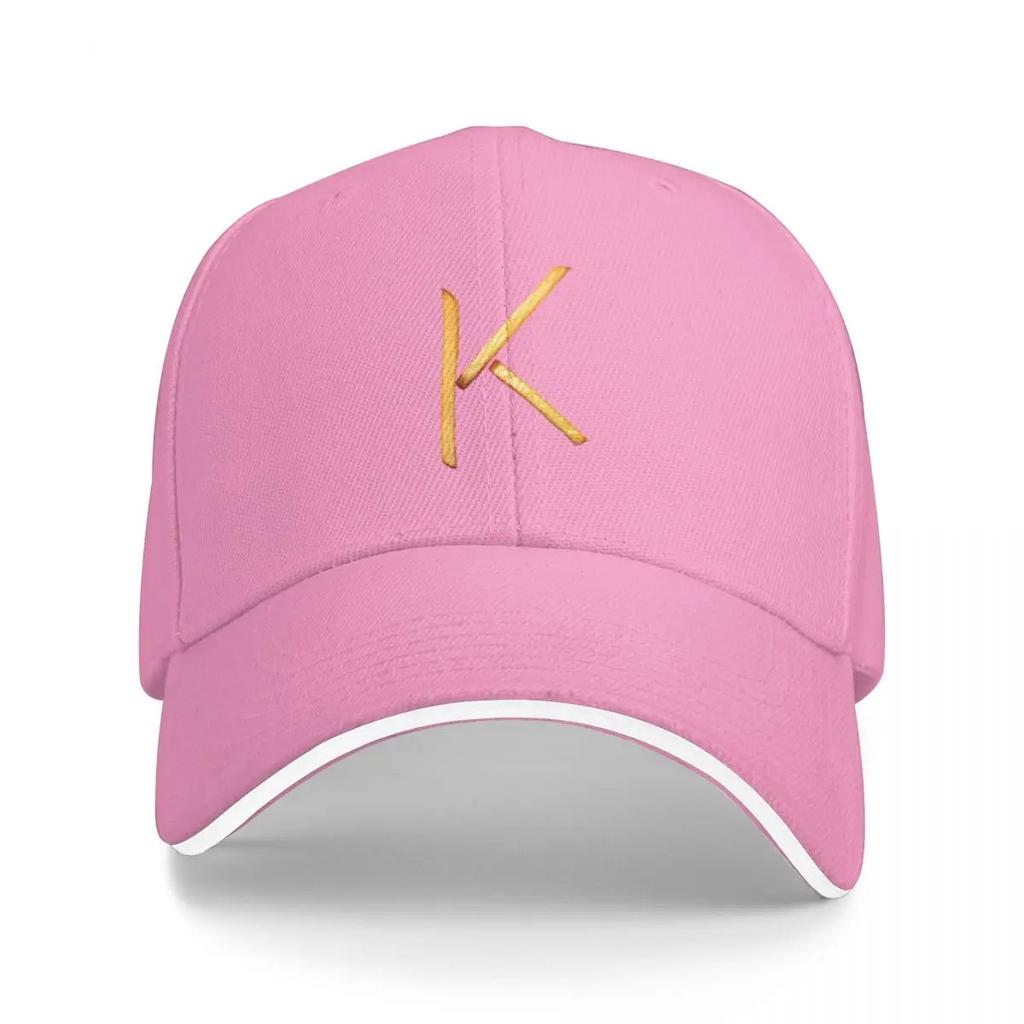 Artistic Alphabet Fries The Letter K in Crispy Golden Glory Baseball Cap Golf Hat Unisex Luxury Cap Hat Beach For Girls Unisexs