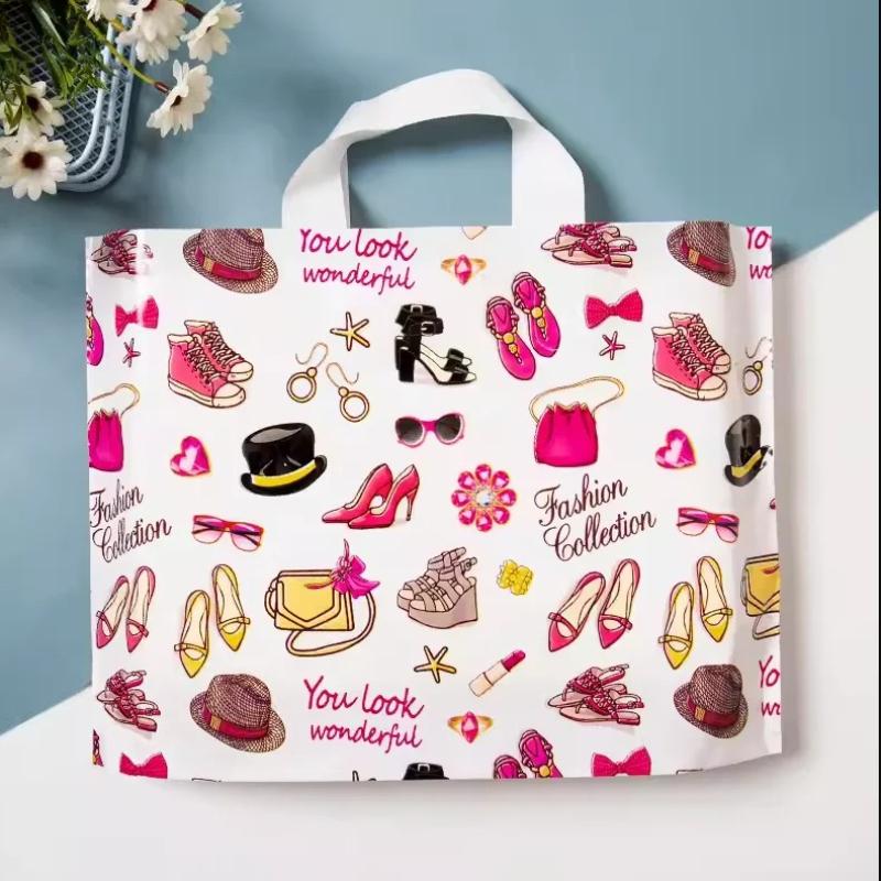 50pcs New models Handbag thick 0.14mm durable clothing cosmetic gift Shopping bags Resilient Powerful handheld Portable Packaging bag