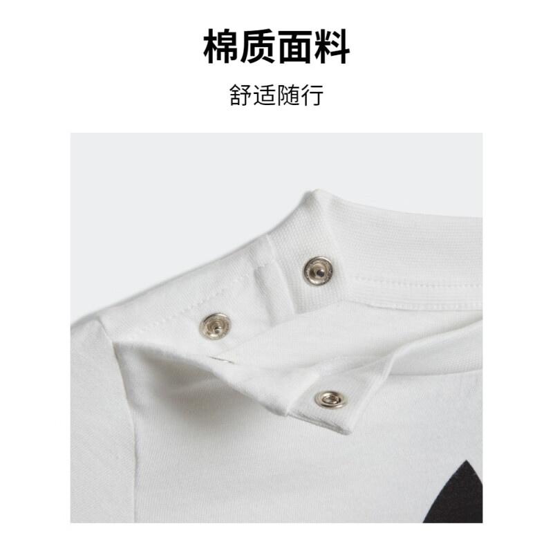(TD) adidas Trefoil Shorts Tee Set 'White Black' Baby FI8318